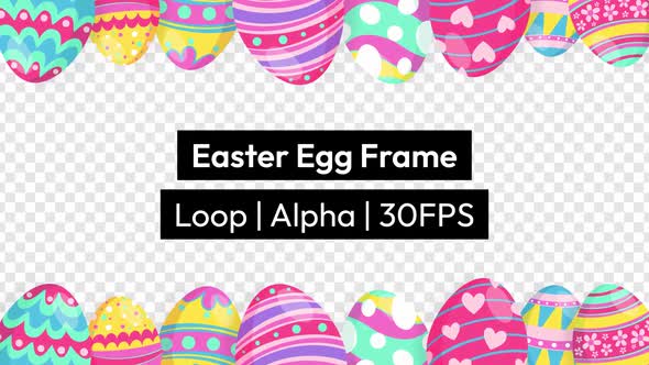 Colorful Easter Egg Frame Background with Alpha alt