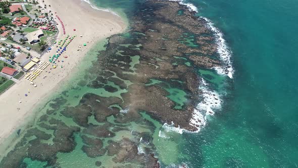 Brazil Northeast  bay water. Beach landmark travel destination in Brazil.