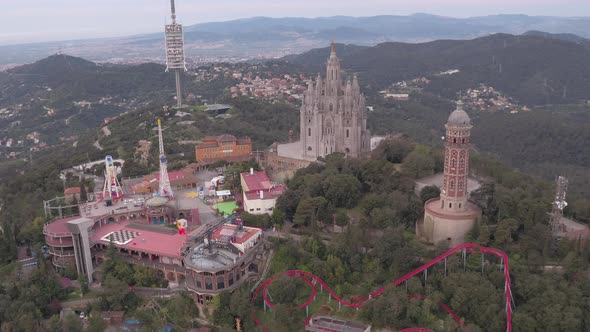 Aerial view of Tibidabo mountain