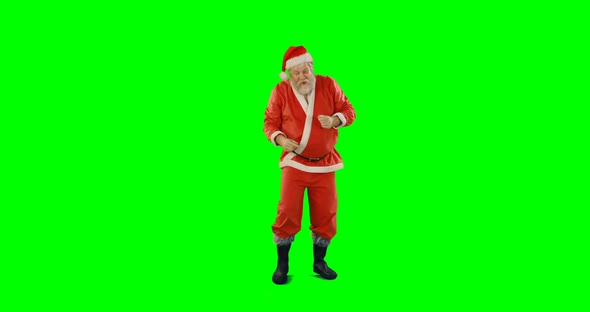 Happy santa claus dancing and singing