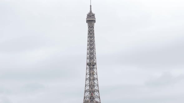 Most recognizable symbol of Paris and France Eiffel tower by the day 4K 3840X2160p UltraHD footage -