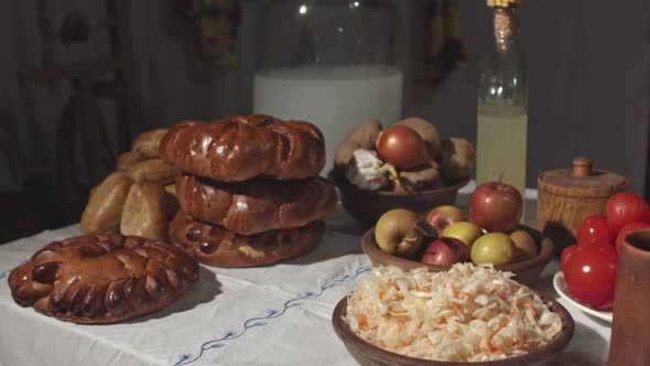Footage of Folk Dishes of the Slavic People