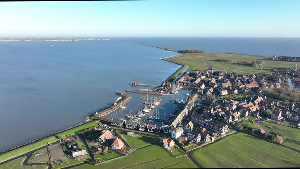 Typical Dutch Touristic Attraction Old Historic Picturesque Fishing Village on the Penisula of