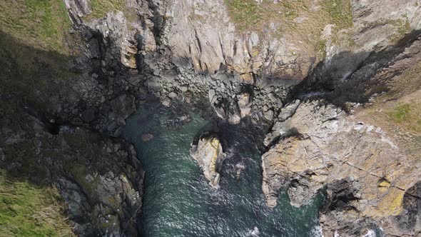 Breathtaking location Howth cliff trek path Dublin Ireland aerial