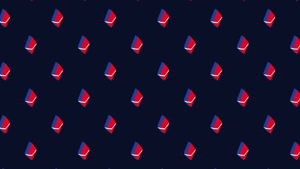 'ETHEREUM' isometric symbols animated pattern on a dark background. Seamless loop animated pattern