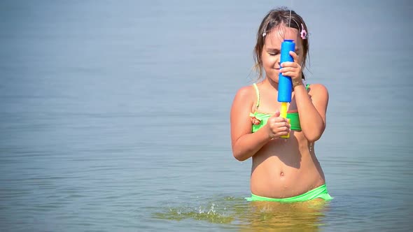 Girl Play with Water