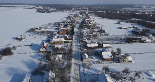 Village In Ukraine In Winter