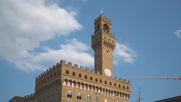 Palazzo Vecchio Old Palace Clock Tower in Florence, Tuscany