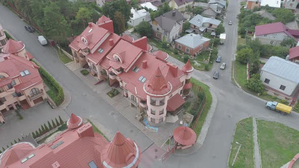 Aerial view of a building