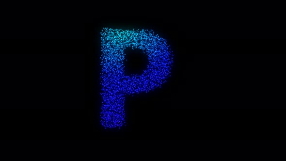 P Letter Gradient With Particles