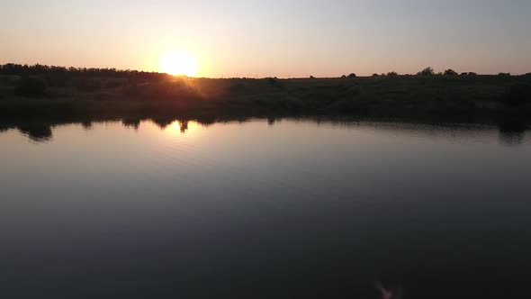 Sunset Over the Lake