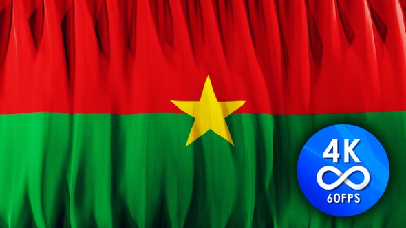 Flag loop BURKINA FASO |4K| 60fps