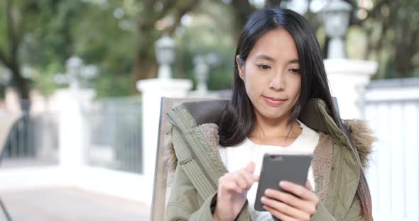 Woman use of mobile phone