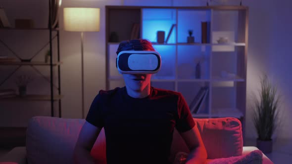 Male Gamer Virtual Reality Cyber Entertainment