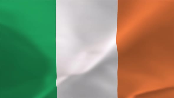 Ireland Waving Flag Animation 4K Moving Wallpaper Background