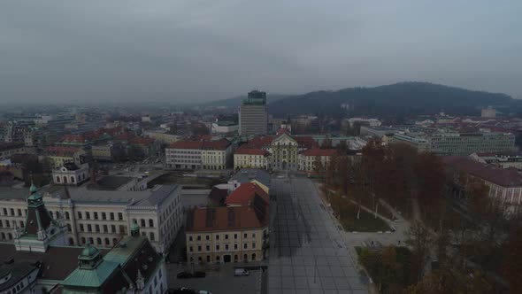 Aerial of buildings near the Congress Square