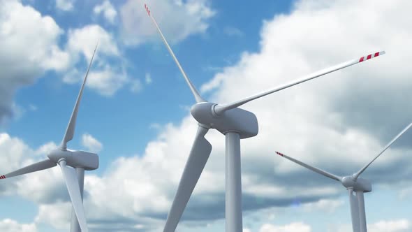Alternative Energy Farm with Windmills and Wind Turbine
