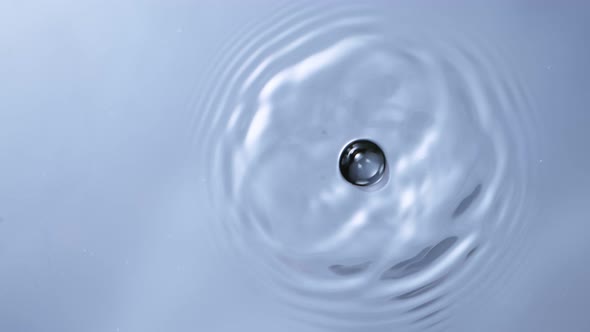 Top Shot of Water Drop in Super Slow Motion