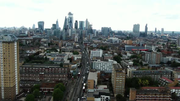 Aerial shot of Beautiful Buildings in London