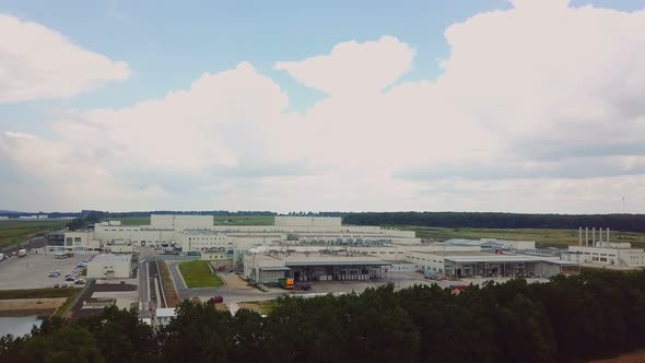 Aerial View of Modern Industrial Factory