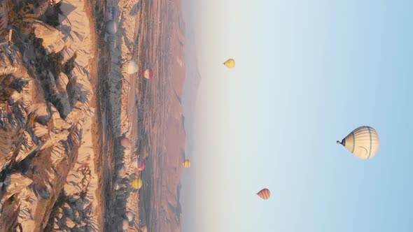 Balloons in Cappadocia Vertical Video Slow Motion