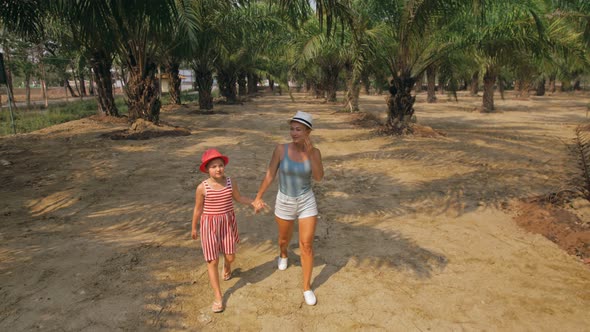 Mom and Daughter for a Walk