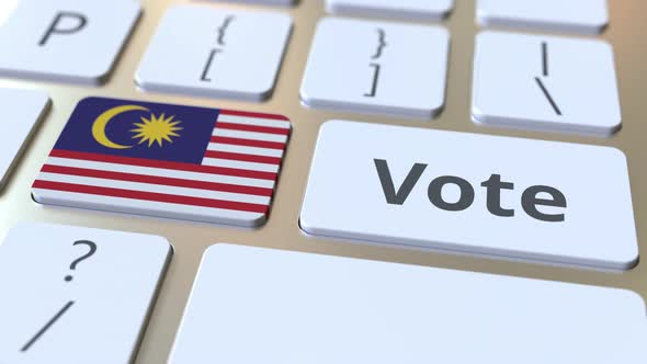 VOTE Text and Flag of Malaysia on the Buttons alt