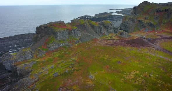 Cape Kekurskiy, Russia. Coast of the Arctic Ocean. Aerial