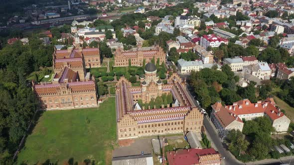 The Chernivtsi National University at Sunny Day