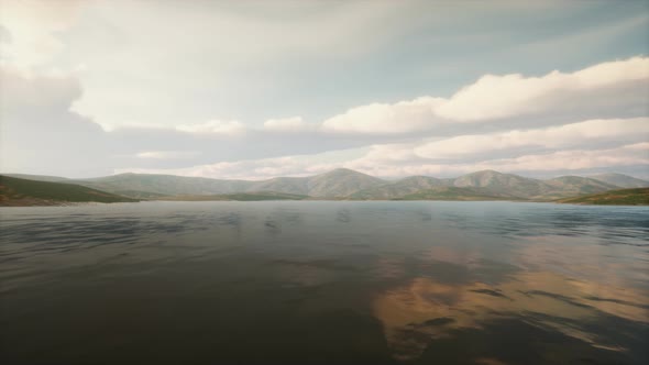 Beautiful Calm Lake with Sunset alt