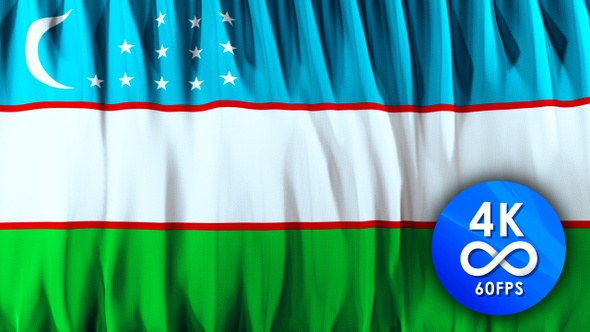 Flag loop UZBEKISTAN |4K| 60fps