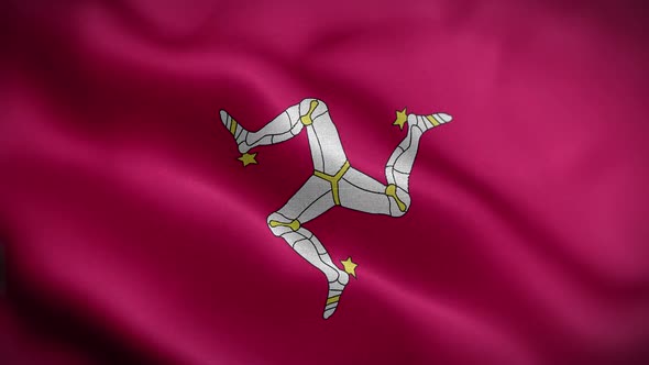 Isle Of Man Flag Textured Waving Front Background HD