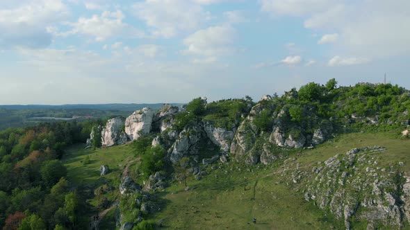 Rocky Hill Covered In Trees