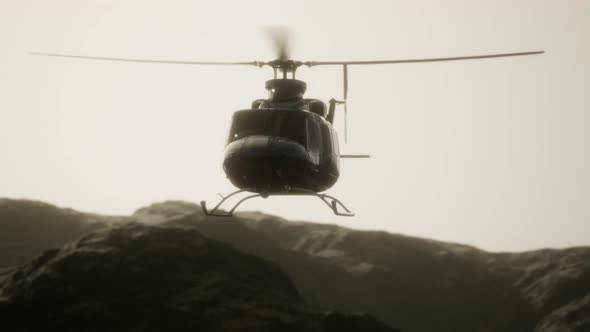 Slow Motion United States Military Helicopter in Vietnam alt