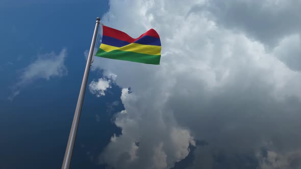 Mauritius Flag Waving 4K