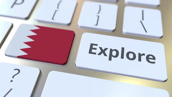EXPLORE Word and National Flag of Bahrain on the Keyboard alt