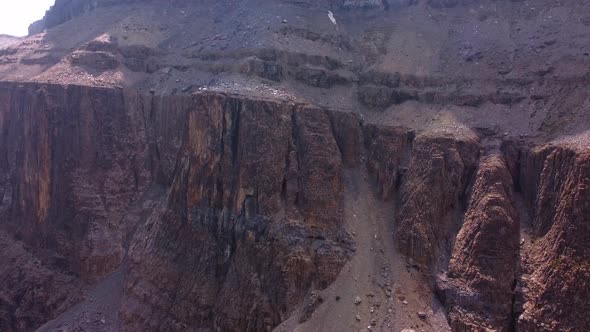 Mountainside with a rockslide slowly closing in