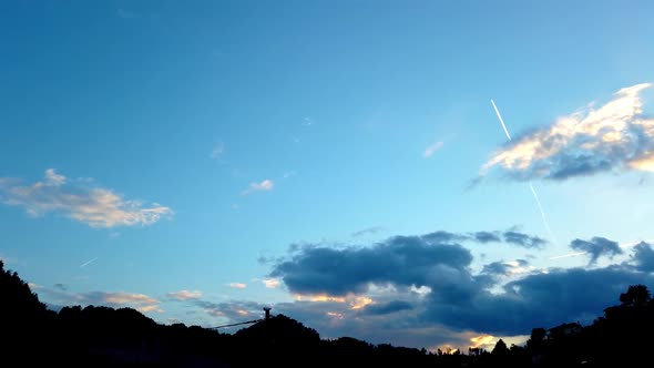 Time Lapse Of Clouds Moving In Blue