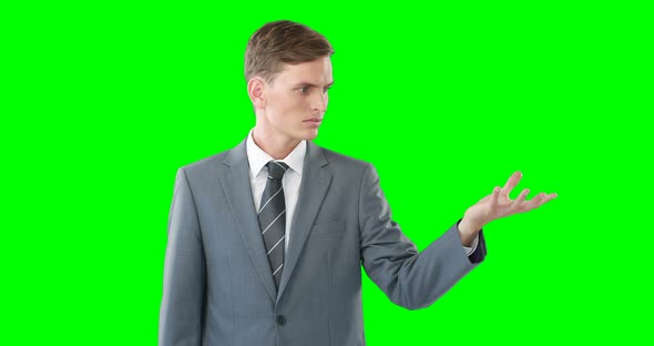 Businessman using digital screen