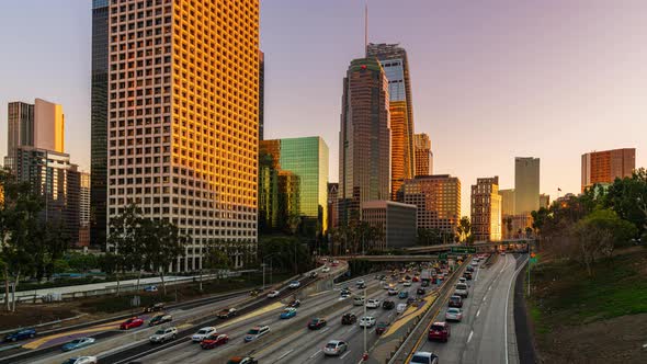Downtown Los Angeles Day to Night 