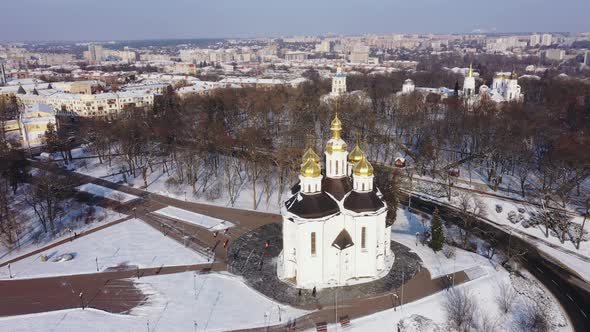 The Orthodox Church in the Ukrainian City of Chernigov at the Winter