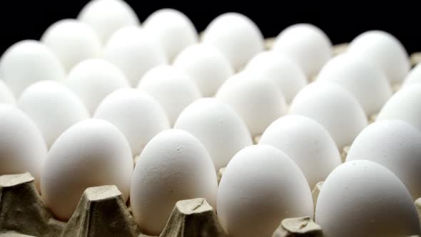 Chicken Eggs in a Cardboard Box