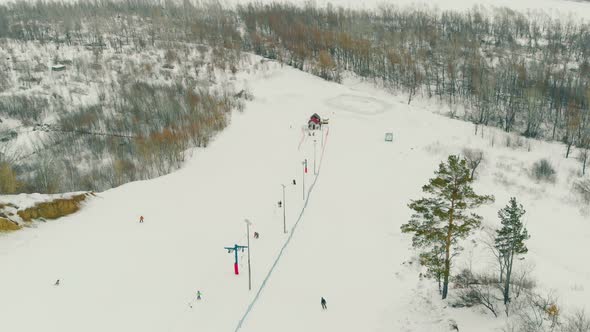 Modern Ski Trail and Surface Lift at Winter Wood Upper View