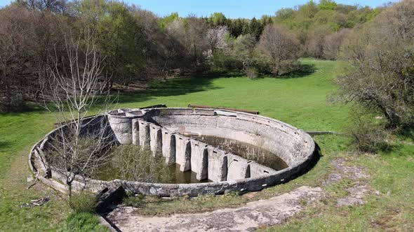 A view of the Technical Monument of the Serenyiho Cisterna on Plesivecka planina in Slovakia