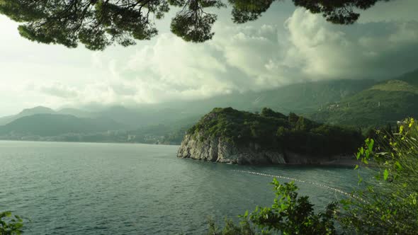 Mountains and the Sea. Coastal Landscape. Montenegro. Day