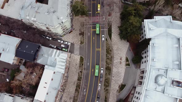 Bus Line And Buses Aerial