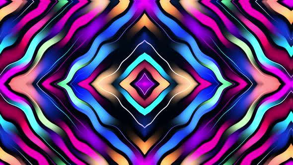 Abstract Wavy Multicolor Square Pattern 4K