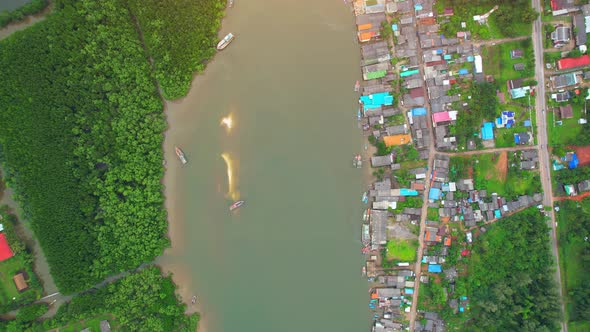 An aerial view over the “Pak Nam Tako”