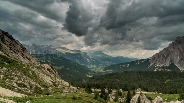 Rain Clouds Moving Over The Mountains