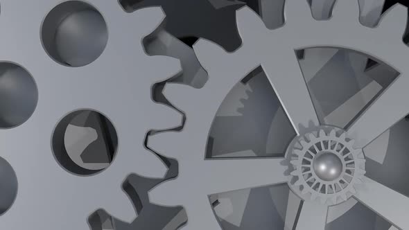 animated cogwheel background for intro, gears spinning. mechanics and engineering